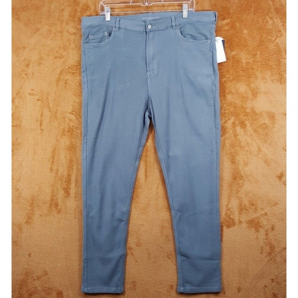 MAGASCHONI Jeans Mens Size 38 Slate Gray Stretch Terry Slim Fit Stretch